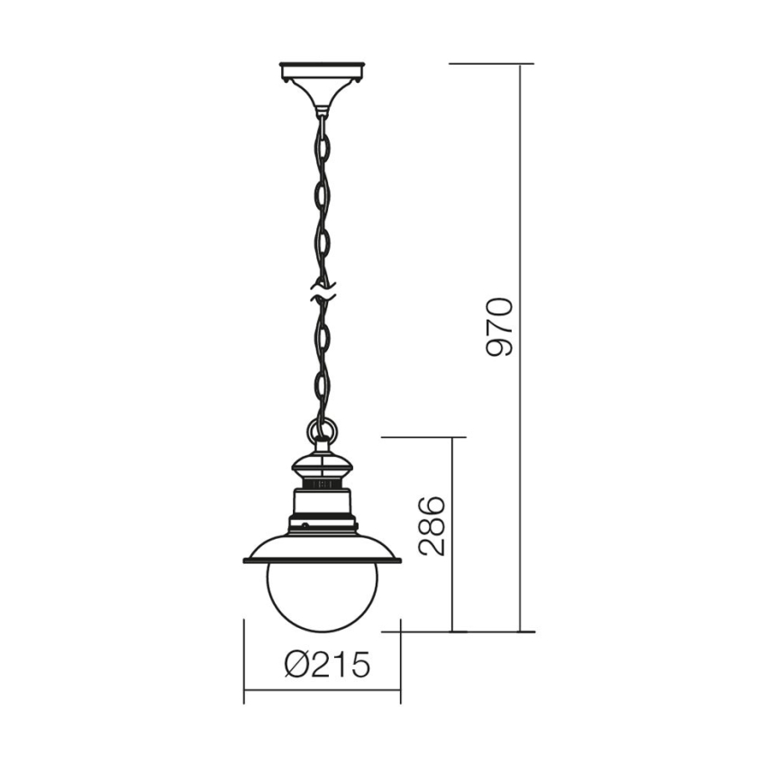 Redo 9046 - Spoljašnji luster na lancu SCOTT 1xE27/42W/230V IP44