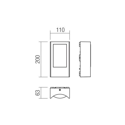 Redo 90484 - WARP LED spoljašnje zidno svetlo LED/8W/230V 3000K IP44 braon