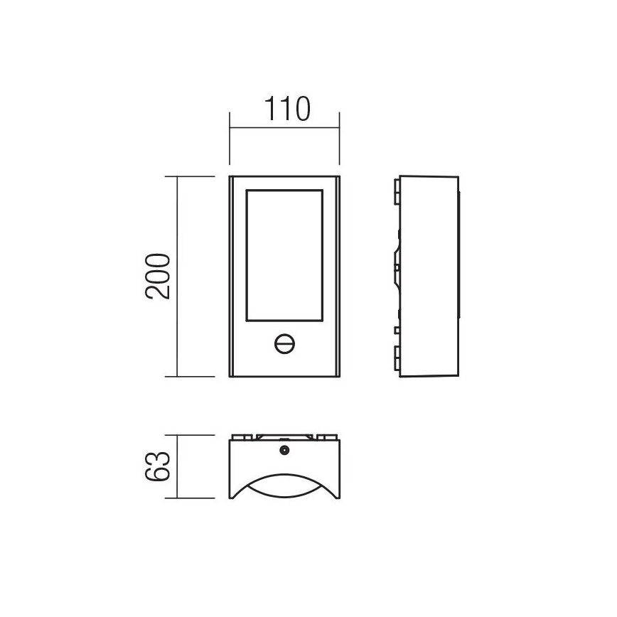 Redo 90486 - LED spoljašnje zidno svetlo sa senzorom WARP LED/8W/230V 3000K IP44 antracit