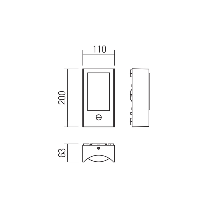 Redo 90487 - LED spoljno zidno svetlo sa senzorom WARP LED/8W/230V 3000K IP44 braon