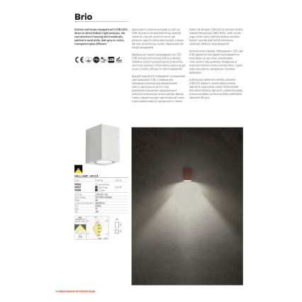 Redo 90527 - LED spoljašnje zidno svetlo BRIO LED/6W/230V 3000K IP54 antracit