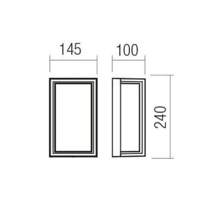 Redo 90533 - QUADRIS spoljna zidna LED svetiljka/12W/230V IP54 antracit