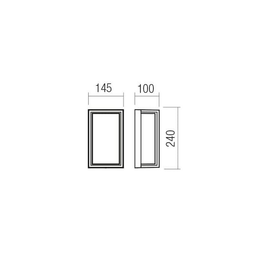 Redo 90533 - QUADRIS spoljna zidna LED svetiljka/12W/230V IP54 antracit