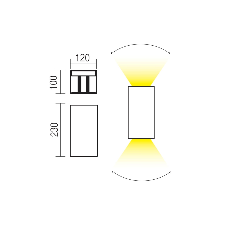 Redo 90554 - LED spoljašnje zidno svetlo VARY 2xLED/10W/230V 3000K IP54 braon