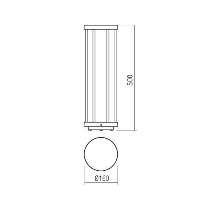 Redo 90578 - LED spoljašnja lampa KALEN LED/8W/230V 3000K 50 cm IP65 antracit