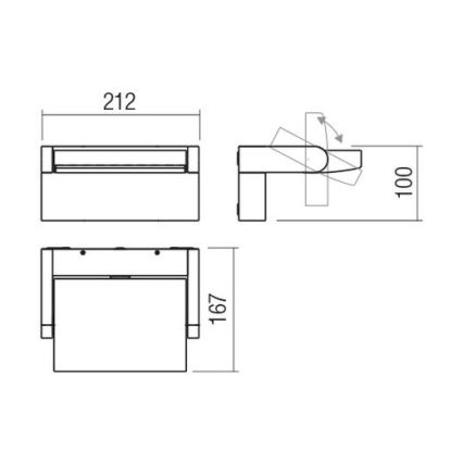 Redo 90584 - LED spoljašnje zidno svetlo FLIP LED/20W/230V 3000K CRI 90 IP54 antracit