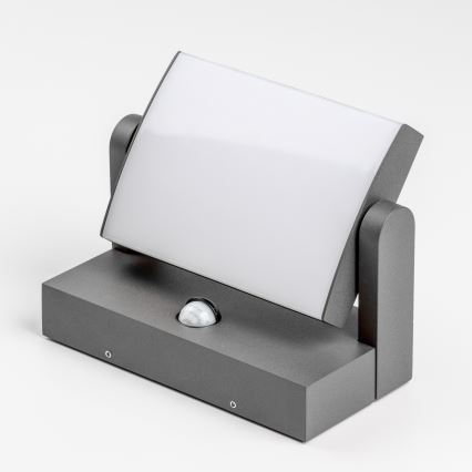 Redo 90587 - LED spoljašnja zidna svetiljka sa senzorom FLIP LED/20W/230V 3000K CRI 90 IP54 antracit