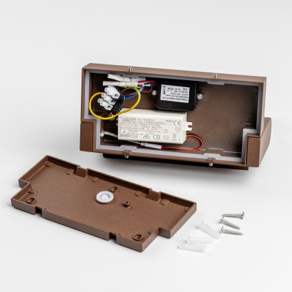 Redo 90588 - LED spoljašnje zidno svetlo sa senzorom FLIP LED/20W/230V 3000K CRI 90 IP54 braon