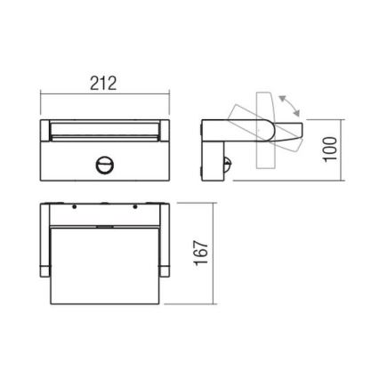 Redo 90588 - LED spoljašnje zidno svetlo sa senzorom FLIP LED/20W/230V 3000K CRI 90 IP54 braon