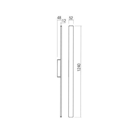 Redo 90623 - LED spoljašnje zidno svetlo REFLEXA LED/20W/230V 3000K 124 cm IP54 crno