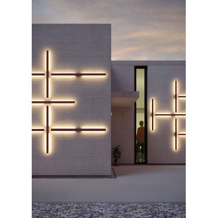 Redo 90624 - Spoljno zidno LED svetlo REFLEXA LED/24W/230V 3000K 144 cm IP54 smeđa