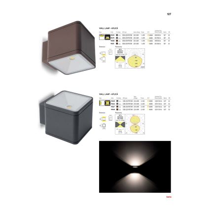 Redo 9065 - LED spoljašnje zidno svetlo BETA 2xLED/6W/230V 3000K IP54 antracit