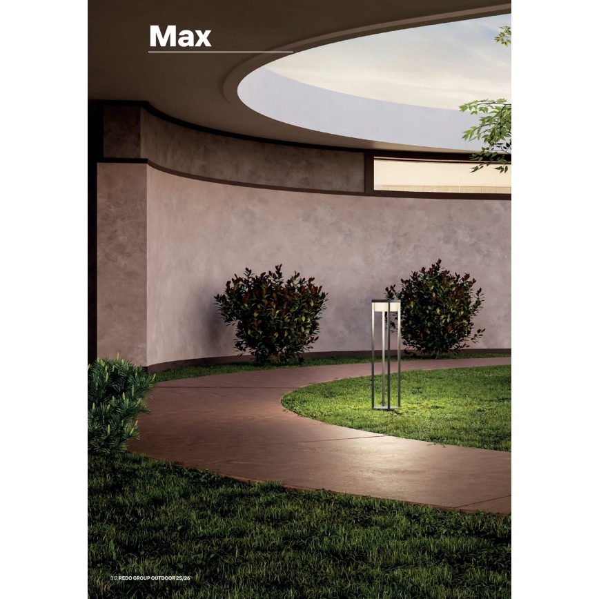 Redo 90676 - LED spoljašnja lampa MAX LED/15W/230V 2700K 80 cm IP65 antracit