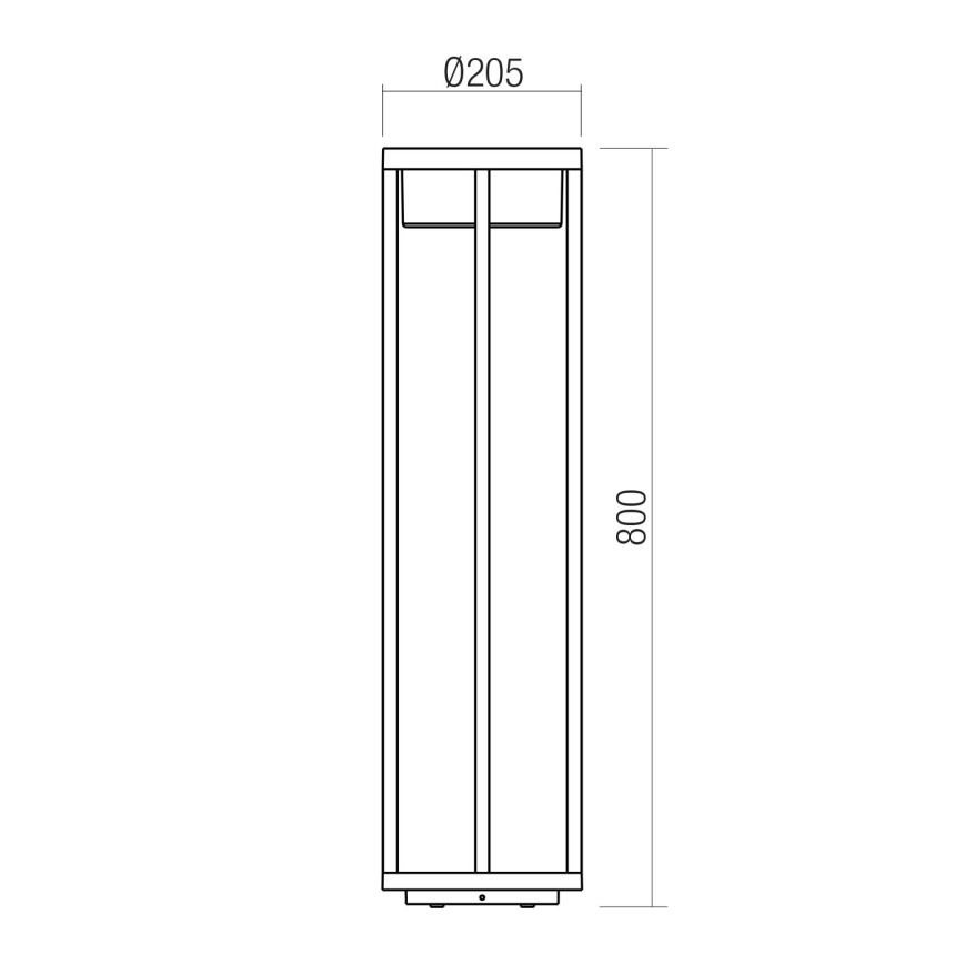 Redo 90676 - LED spoljašnja lampa MAX LED/15W/230V 2700K 80 cm IP65 antracit
