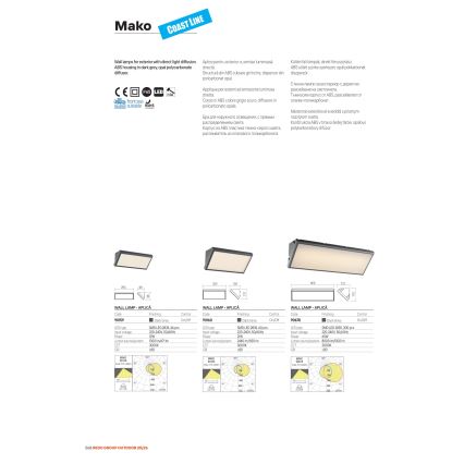 Redo 90678 - LED Spoljno zidno svetlo MAKO LED/65W/230V 3000K IP65 antracit