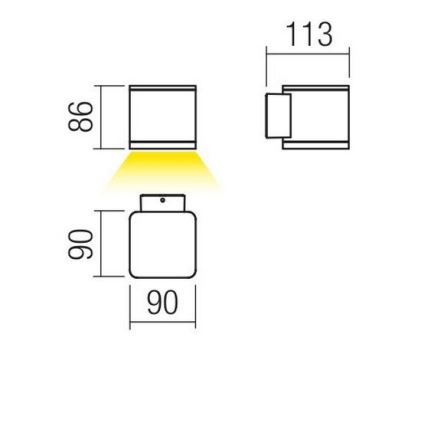 Redo 9069 - LED spoljašnje zidno svetlo BETA LED/6W/230V 3000K IP54 antracit