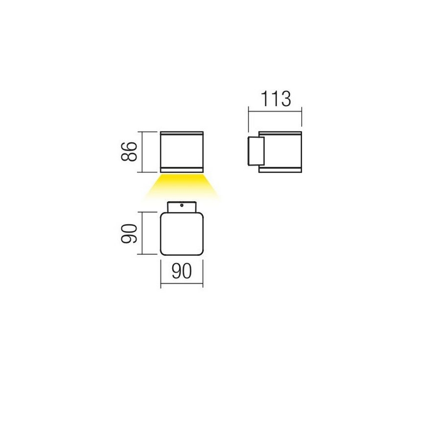 Redo 9069 - LED spoljašnje zidno svetlo BETA LED/6W/230V 3000K IP54 antracit