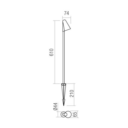 Redo 90707 - LED spoljašnja lampa NIVALIS LED/6,8W/230V 3000K 82 cm IP65 zelena