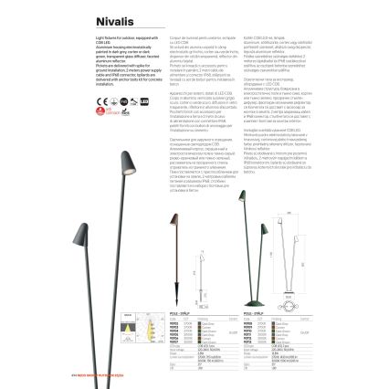 Redo 90712 - LED spoljašnja svetiljka NIVALIS 2xLED/6,9W/230V 3000K 110 cm IP65 braon