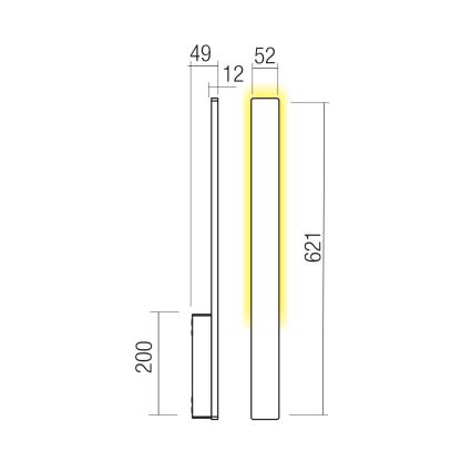 Redo 90869 - LED spoljašnje zidno svetlo REFLEXA LED/6W/230V 3000K 62,1 cm CRI 90 IP54 bela