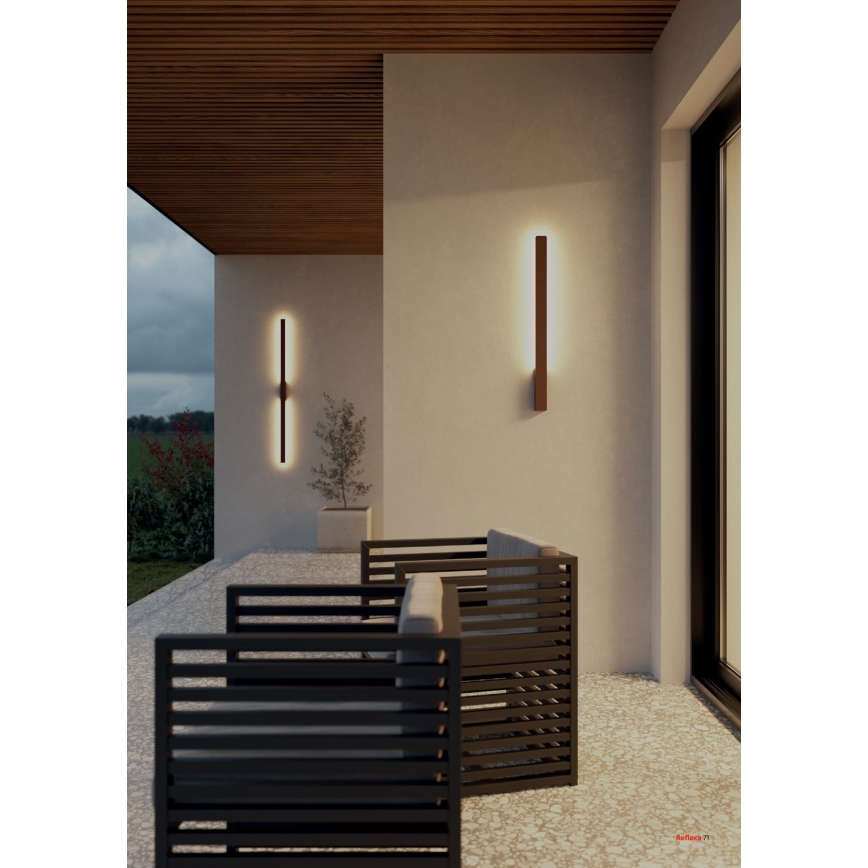 Redo 90871 - Spoljno zidno LED svetlo REFLEXA LED/6W/230V 3000K 62,1 cm CRI 90 IP54 braon