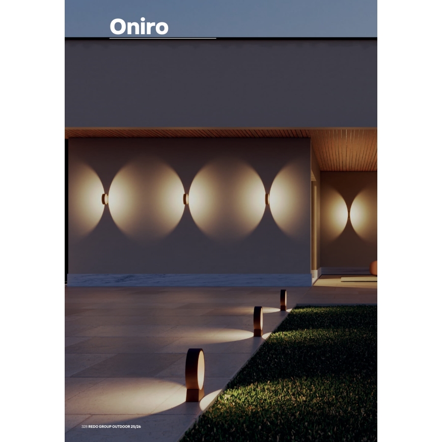 Redo 91063 - LED spoljašnje zidno svetlo ONIRO LED/8W/230V 3000K CRI 90 IP65 braon