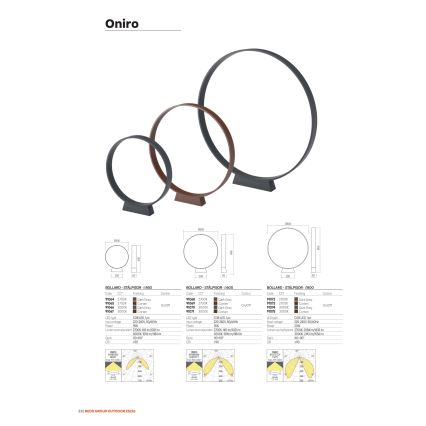 Redo 91066 - LED spoljašnja lampa ONIRO LED/15W/230V 3000K 49,5 cm CRI 90 IP65 antracit