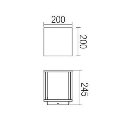 Redo 9109 - Spoljašnja lampa VITRA 1xE27/15W/230V IP54 crna