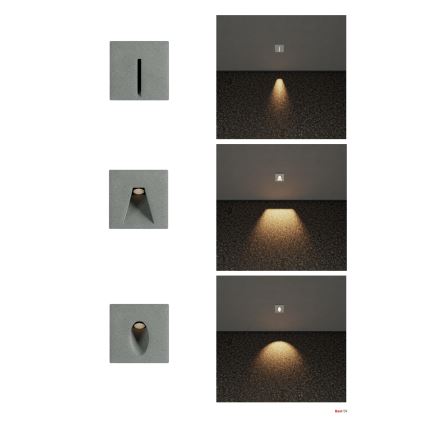 Redo 91199 - LED spoljna orijentaciona svetiljka BAST LED/2,5W/230V 3000K CRI 90 IP65 siva