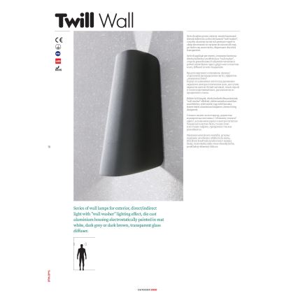 Redo 9536 - LED spoljna zidna svetiljka TWILL LED/11W/230V IP65