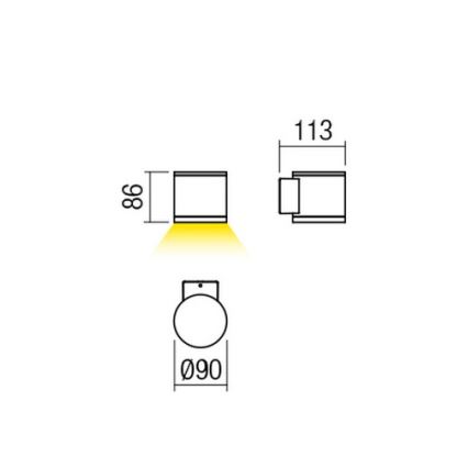 Redo 9596 - LED spoljašnje zidno svetlo ETA LED/6W/230V 3000K IP54 braon