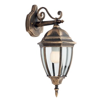 Redo 9605 - Spoljna zidna lampa SEVILLA 1xE27/42W/230V IP44 zlatna/patina