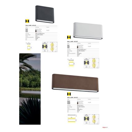 Redo 9622 - LED spoljna zidna svetiljka KLIPPE LED/13W/230V 3000K IP54 bela