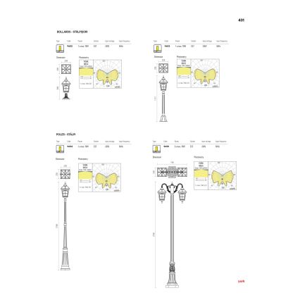 Redo 9652 - Spoljašnja lampa YORK 1xE27/70W/230V IP44 braon