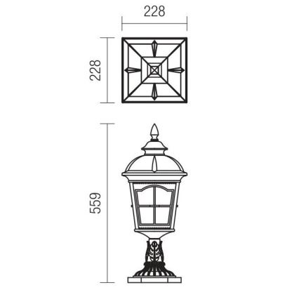 Redo 9652 - Spoljašnja lampa YORK 1xE27/70W/230V IP44 braon