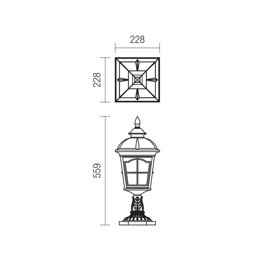 Redo 9652 - Spoljašnja lampa YORK 1xE27/70W/230V IP44 braon