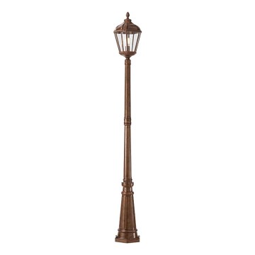 Redo 9662 - Spoljašnja lampa ESSEN 1xE27/70W/230V 221,5 cm IP44 smeđa/patina