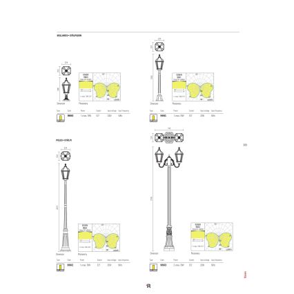 Redo 9662 - Spoljašnja lampa ESSEN 1xE27/70W/230V 221,5 cm IP44 smeđa/patina