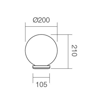 Redo 9761 - Zamenski difuzor za spoljašnje svetiljke SFERA, prečnika 20 cm, IP44, beo