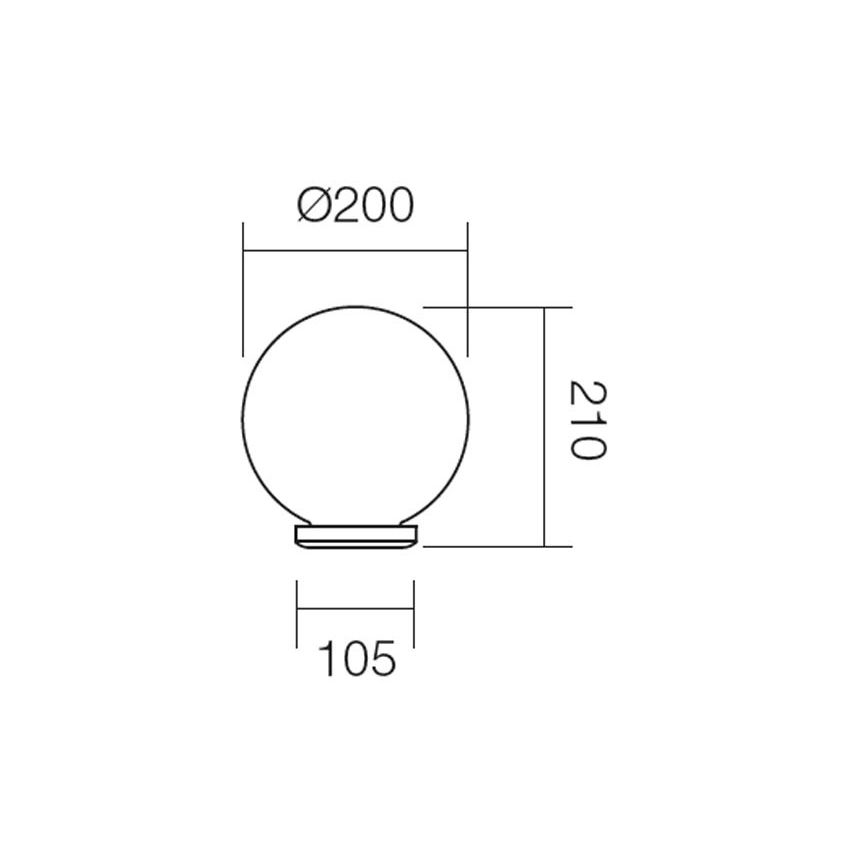 Redo 9761 - Zamenski difuzor za spoljašnje svetiljke SFERA, prečnika 20 cm, IP44, beo