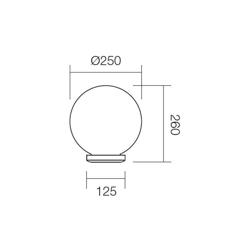 Redo 9770 - Rezervni abažur za spoljašnje svetiljke SFERA, prečnika 25 cm, IP44, braon