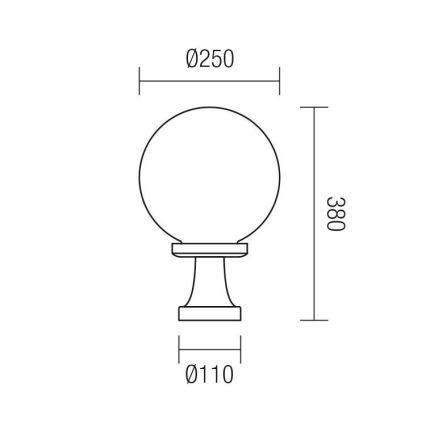 Redo 9775 - Spoljašnja lampa SFERA 1xE27/42W/230V IP44 25x38cm bela