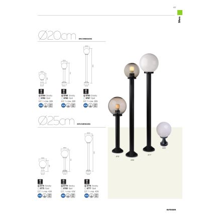 Redo 9776 - Spoljašnja lampa SFERA 1xE27/42W/230V IP44 25x125 cm braon