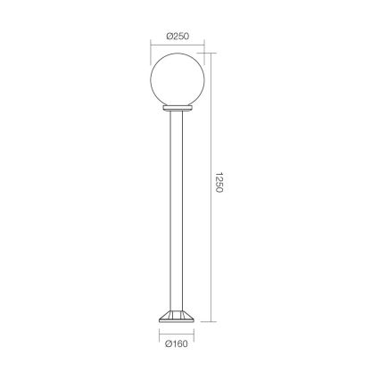 Redo 9776 - Spoljašnja lampa SFERA 1xE27/42W/230V IP44 25x125 cm braon
