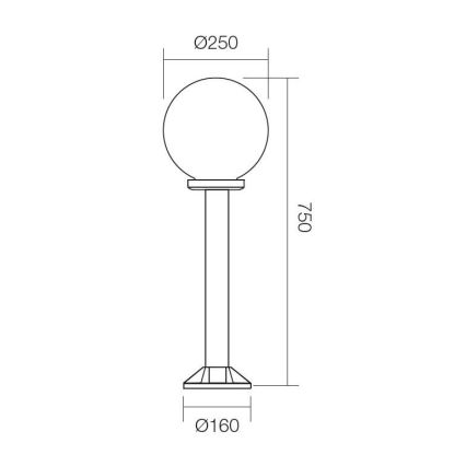 Redo 9780 - Spoljašnja lampa SFERA 1xE27/42W/230V IP44 25x75 cm bela