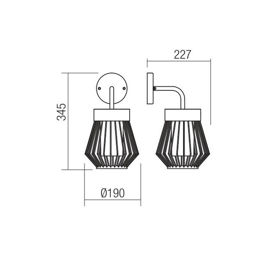 Redo 9843 - Spoljna zidna lampa TITTI 1xE27/42W/230V IP44 antracit