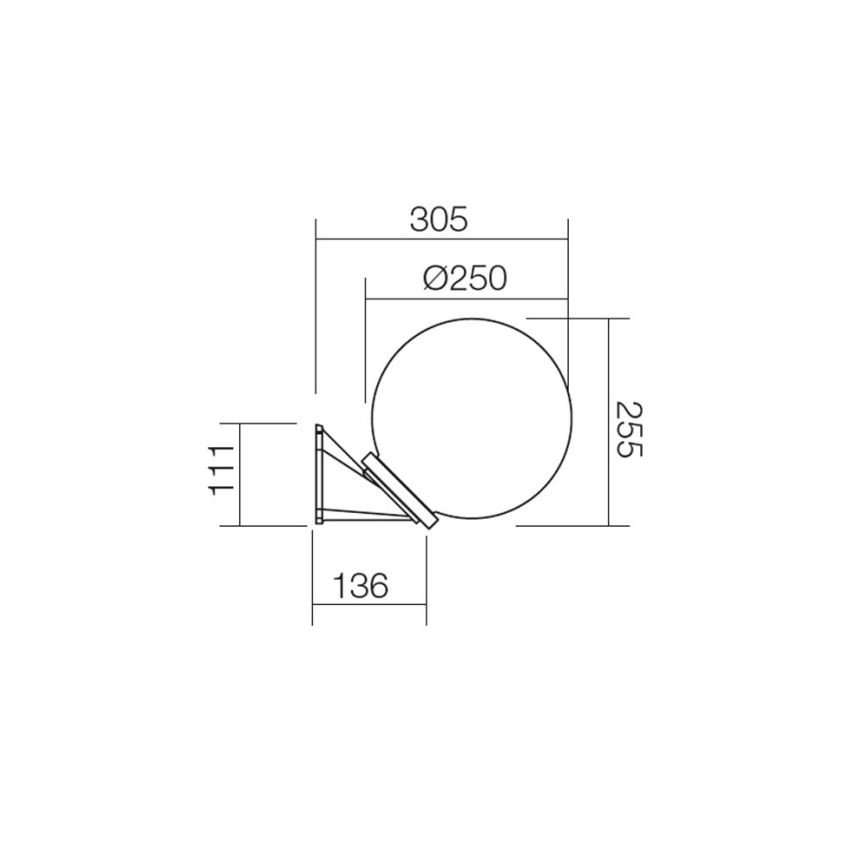 Redo 9873 - Spoljašnje zidno svetlo SFERA 1xE27/42W/230V IP44 belo