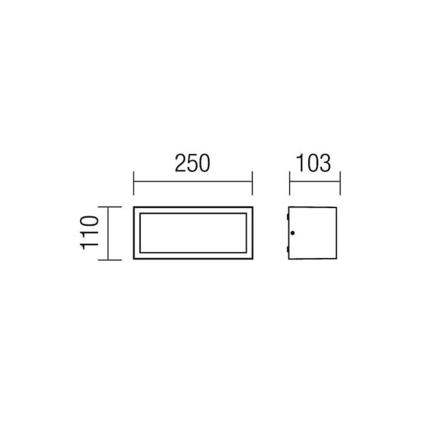 Redo 9898 - Spoljna zidna svetiljka BRICK 1xE27/23W/230V IP54
