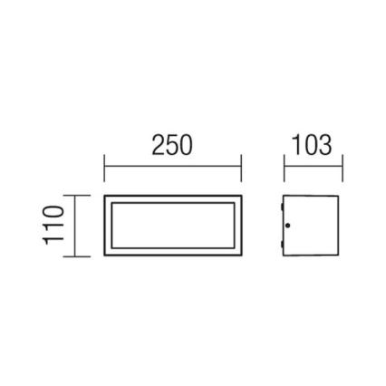 Redo 9899 - Spoljna zidna svetiljka BRICK 1xE27/23W/230V IP54