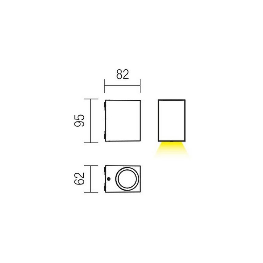 Redo 9907 - Spoljašnje LED zidno svetlo BEAM LED/5W/230V IP54